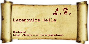 Lazarovics Hella névjegykártya